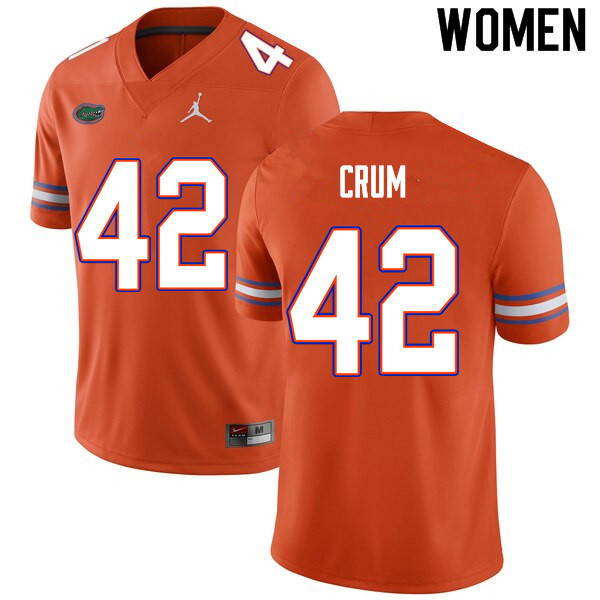 Women #42 Quaylin Crum Florida Gators College Football Jerseys Sale-Orange
